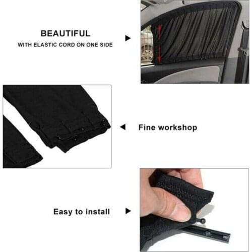 Side Sun Shade Curtains Sun Shade UV Protection Universal Window 50x47cm Black Cover