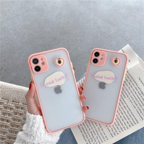 New 3D Candy Color Letter Peach Girls Phone Case for IPhone 12 11 Pro XS MAX XR X SE2 Pink Case for IPhone 7 8 Plus Cover Gift