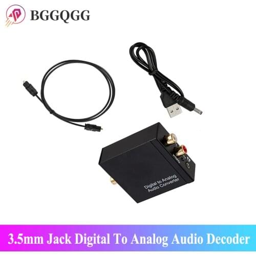 3.5mm Jack Digital To Analog Audio Decoder USB DAC Toslink Coaxial Optical Fiber Digital To Analog Stereo Audio RCA Converter