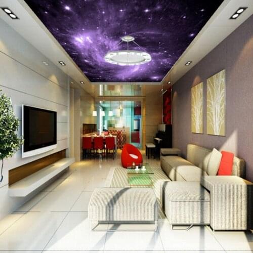 Dropship 3D Photo Wallpaper Fantasy Universe Starry Ceiling Muralspurple Bedroom Decoration Living Room Decor Celling Wallpaper