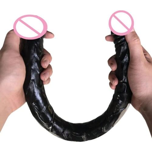 55cm Long Double Dildo Realistic Penis Lesbian Toys Double Penetration Soft Dildo Fake Dick Adult Toy For Women Sex Erotic