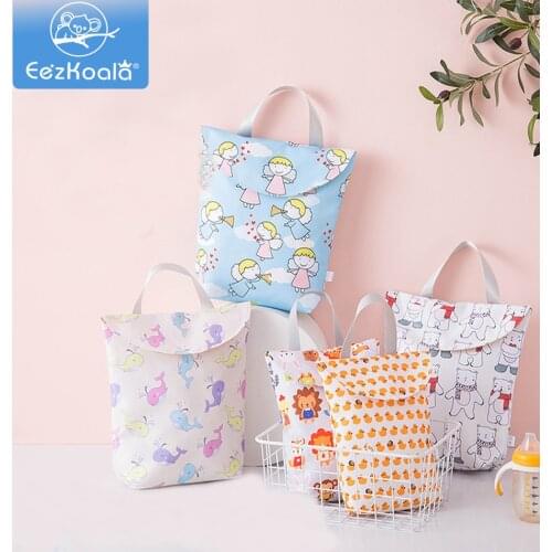 EezKoala 1PC Multifunctional Baby Diaper Organizer Reusable Waterproof Fashion Prints Wet/Dry Bag Mummy Storage Bag Travel Nappy