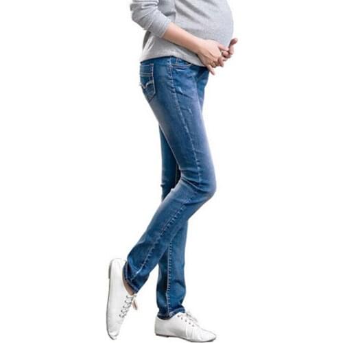 Elastic Adjustable High Waist maternity plus size pants Trousers For Pregnant Jeans Embroidery women Clothes WOMAN JEAN