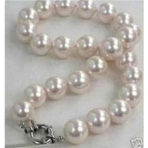 AAA elegant 18" 12MM SOUTH WHITE PEARL NECKLACE