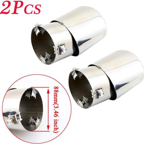 Stainless Steel 3.5 Inch 88mm Inlet Diameter Tail Pipe Rear Muffler Silencer Exhaust End Tip Cover Trim Car Motor Accessories