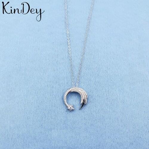 Kindey Bijoux New Arrivals Silver Color Moon Necklaces For Women Long Necklaces Pendants Collar Girls Gifts