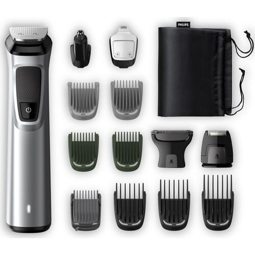 Philips MG7720/15 Mens Grooming Set 14-in-1 Hair & Beard Styler + Body Kit, Rechargeable Hair And Beard Clipper