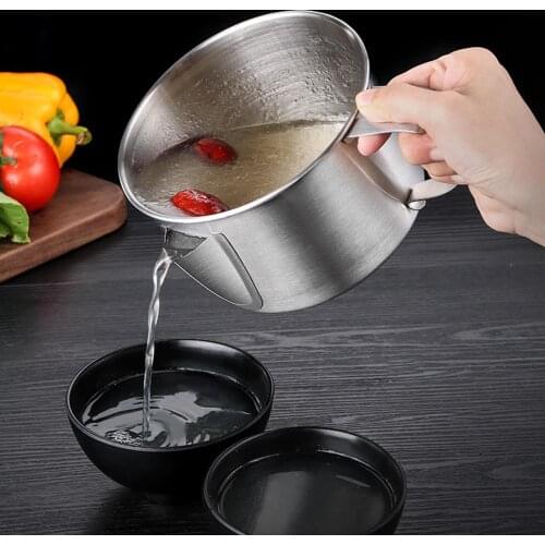 Multifunction 304 Stainless Steel Gravy Oil Soup Fat Separator Grease Oiler Filter Strainer Bowl Kitchen Cooking Tools Accessory