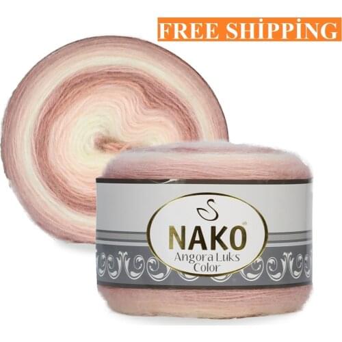 Nako angora luxury, Crochet cotton premium hand knitting yarnshawl cardigan sweater colored yarn made in turkey