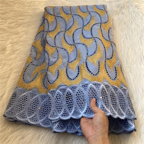 Latest African Lace Fabric 2021 Cotton Swiss Voile Cloth Nigerian Embroidery Material Tissus Tela Algodon For Sewing Dress AC19