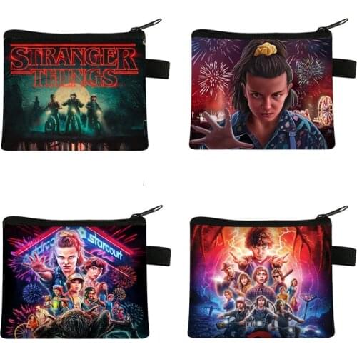 Stranger Things Coin Purse Zipper Mini Wallet Purse Unisex Key Credit Card Bag Teenager Girls Cute Wallet Storage Bags