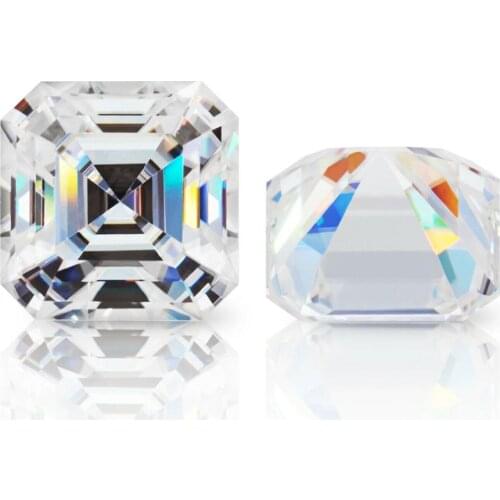 Wholesale Size 5x5~10x10mm White D Color VVS1 GH IJ color moissanites asscher cut shape Loose stone With Certificate