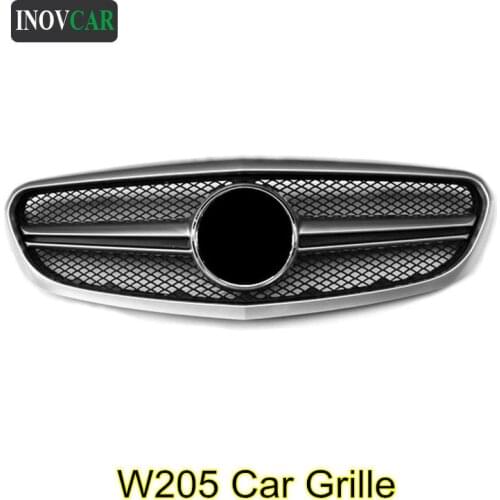 ABS Front Bumper Grille For B-ENZ W205 C-Class C200 C220 C250 2015-2018 Front Upper Grill Car Grille Auto Accessories