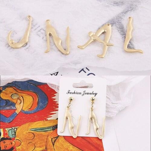 2019 New style 30pcs/lot personality Yoga people shape alphabet letter J A L N alloy fashion pendants charms for jewelry making
