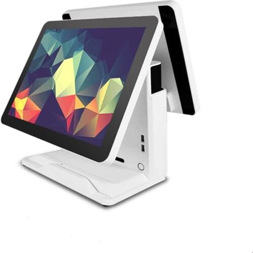 Double 15 Inch Capacitive Touch POS Terminal Dual 15+15 Inch Retail POS Windows All In One POS1618DP