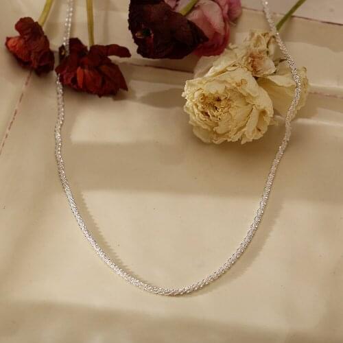 Simple Silver Color Link Chain Sparkling Clavicle Chain Gypsophila Chokers Necklaces For Women Elegant Collar Female Jewelry