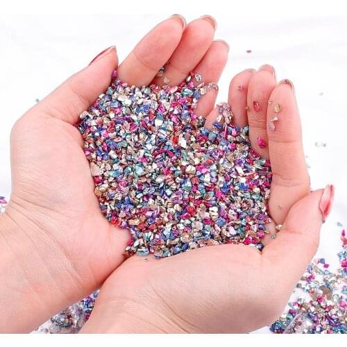Multicolor Mixed Crushed Glass Nail Art Stones Irregular Rhinestone Beads DIY UV Resin Epoxy Mold Fillings Jewelry Craft Making