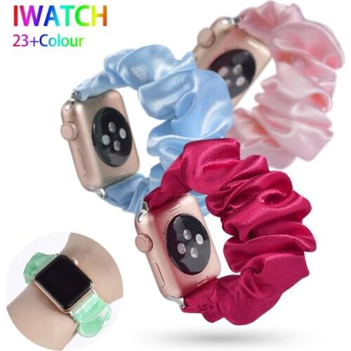 Scrunchie Watch Band for Apple Watch 38mm 42mm 40mm 44mm Elastic Strap for Iwatch Series 6 5 4 3 SE Bracelet Women Wristband