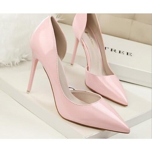 Woman Summer Stylish simplicity Solid Women Pumps Thin Heels Shoes Sexy High Heels Pointed Toe Fashion Wedding Shoes Pumps Shoes