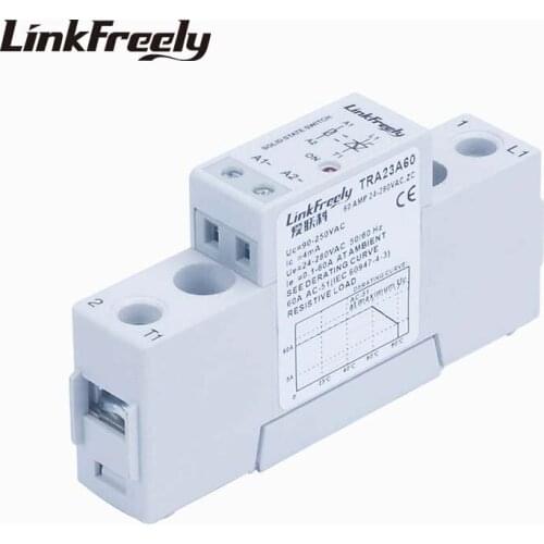 TRA23A60 60A Solid State Relay Board Module SSR AC AC 90-250VAC Input Output 24-280VAC Mini Smart Voltage Control Relay Switch