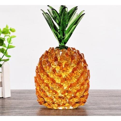 Decoration Home Crystal Ornaments Ruyi Pineapple Crystal Pineapple Porch Wine Cabinet Artificial Crystal Lucky Decoration Gift