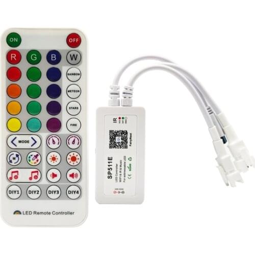 SP511E Smart LED Controller RGB Light WIFI Dual Output Alexa Voice APP Control For WS2812b SK6812 WS2811 Addressable Strip