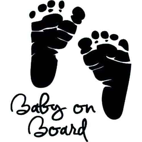 16.7*15CM Fashion Lovely Baby On Board Sign Plate Warning Decal Cartoon Car Window Stickers Black/Silver C9-0015