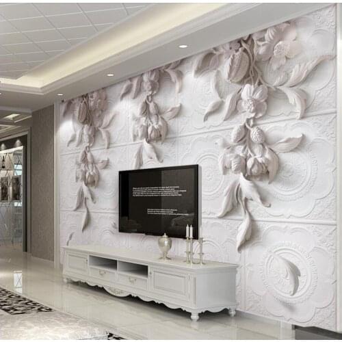 Beibehang Custom wallpaper three-dimensional light European carved TV background wall living room bedroom murals 3d wallpaper