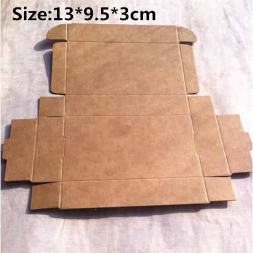 50pcs/lot Kraft Paper Boxes 13*9.5*3cm DIY Craft Gift Jewelry Handmade Soap Storage Box Candy Package Aircraft Box