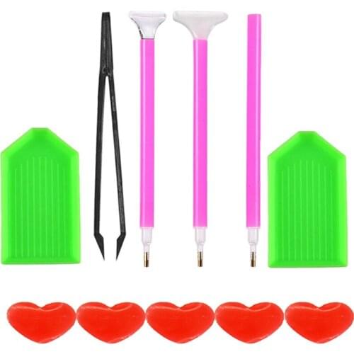 Diamond embroidery Diamond mosaic tweezers / pen / glue / plastic tray set DIY diamond painting cross stitch sewing accessories