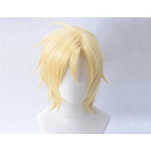 Anime Banana Fish Ash Lynx Wigs Aslan Jade Callenreese Golden Heat Resistant Hiar Synthetic Cosplay Wig + Wig Cap
