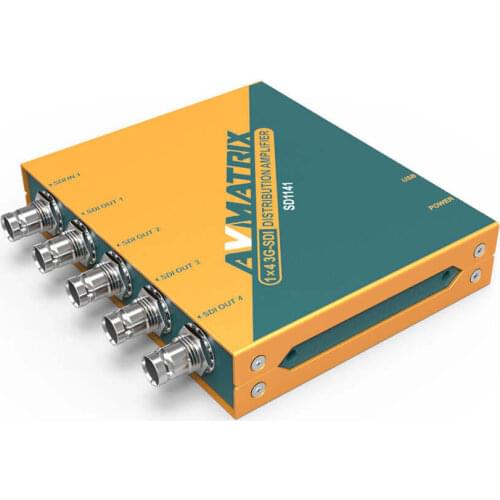 AVMATRIX SD1141 1×4 3G-SDI Distribution Amplifier With Automatic Detect 3G/HD/SD-SDI Signal,SDI Re-clocking,Micro USB/DC Power