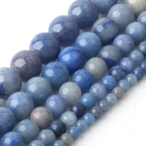 Natural Blue Aventurine Dumortierite Stone Beads For Jewelry Making DIY Beads Accessories Material 4 6 8 10 12 mm Wholesale