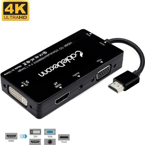 HDMI to vga dvi 4k adapter 3.5mm jack and video cable hdmi hub Multiport adapter 4in1 Converter for hdtv Monitor Laptop