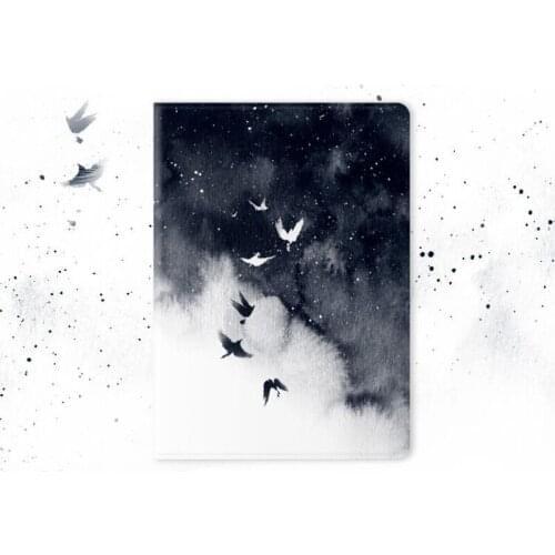 For Ipad Air 3 4 Pro 11 Mini 5 Case Black and White Ink Simple Protective Cover Book-style Anti-drop and Dust-proof Shell