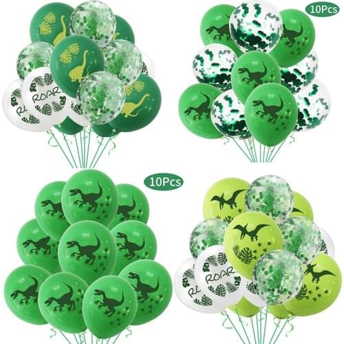 Dinosaur Animal Balloons Happy Birthday Confetti Latex Jungle Balloon Kids Birthday Party Decorations 1st Baby Shower Supplies