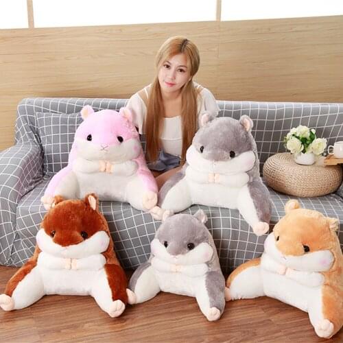 Fancytrader Lovely 50cm x 55cm Soft Cartoon Hamster Plush Pillow Anime Waist Cushion Stuffed Animal Hamster Toy Doll
