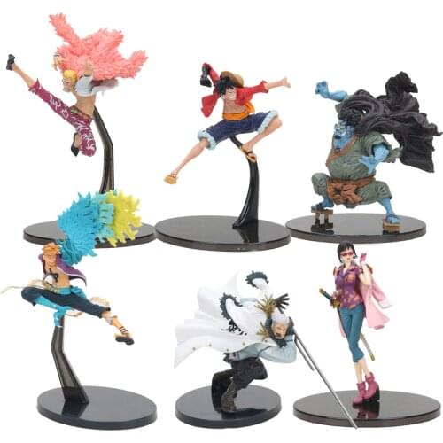 16-20cm Japanese Anime Figure One piece Luffy Donquixote Doflamingo Jinbe Marco Smoker PVC Action Figure Toy