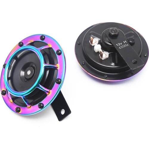 PURPLE SUPER LOUD BLAST TONE GRILL MOUNT ELECTRIC COMPACT CAR HORN 335-400HZ