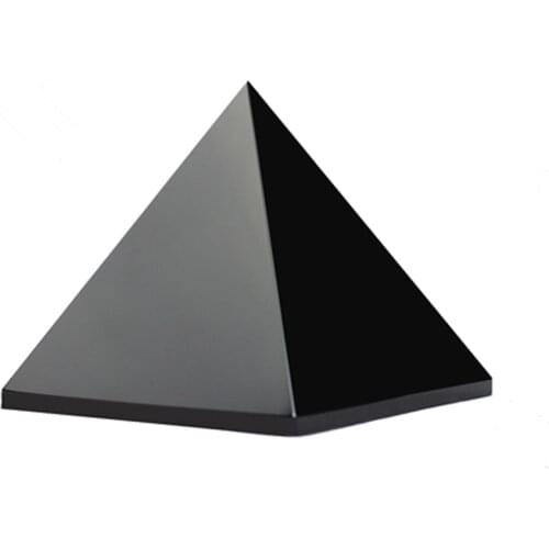 Crystal Antique Black Obsidian Egypt Pyramid Paperweight Feng shui Egyptian figurines 8 cm miniatures craft gift for home decor