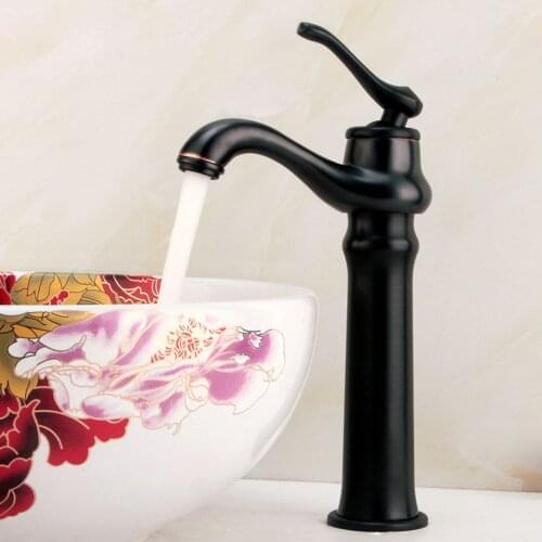 Bathroom Sink Faucet Grifo Bano Basin Faucet Black Bronze paint Faucet Taps Single Handle Hole Bath Hot and Cold Mixer Tap Crane