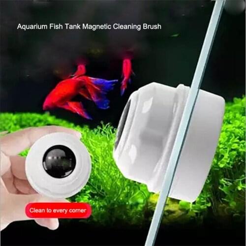 Small Size Magnetic Aquarium Fish Tank Brushes Floating Clean Glass Window Algae Scraper Cleaner Brush Cleaning Tool acuario