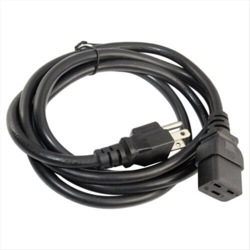 Nema 5-15P-C19 US Canada Japan NEMA 5-15P 3Pin Male To IEC320 C19 Female Socket Power Extension Cable Cord 3*2.08mm square 1M