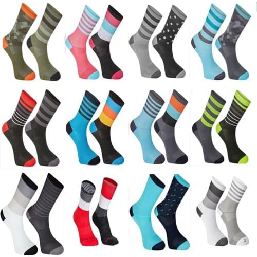 Anti Slip Silicone Summer Aero Socks Whiteline Cycling Socks Men Bicycle Sport Running Bike Socks Calcetines Ciclismo