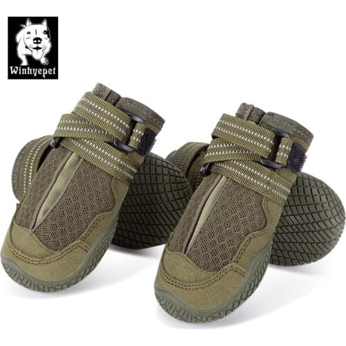 Truelove Pet Dog Shoes Sport Winter Shoes Rain Waterproof Rubber Sole Anti-slip for Dog Boots Reflective Medium Large 4PCS/Set