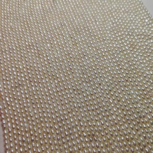 Natural Freshwater Pearl Choker Necklace 2-2.5mm Rice Shaped Small Beads 36cm Single Strand DIY Jewelry For Women