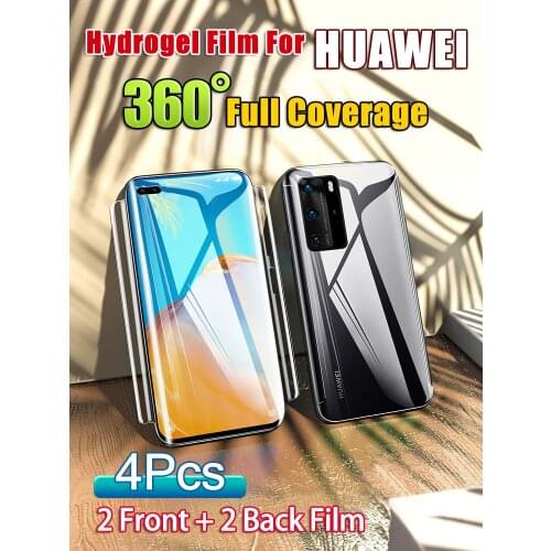 Soft Screen Protector For Huawei P30 P40Pro Plus HD Hydrogel Film Mate 20 30 40 Pro+ 40RS 360° Front Back Edge Full Coverage
