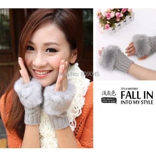 Gift,Fashion high quality autumn winter outdoor warm women touch knited gloves half / full finger mitten2pair=4pcs GW47
