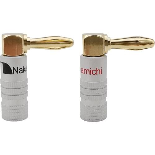 L Shape 4 mm Banana Plugs Right Angle 90 Degree Audio Wire Cable 4mm Banana Plug Video Speaker Adapter Connector