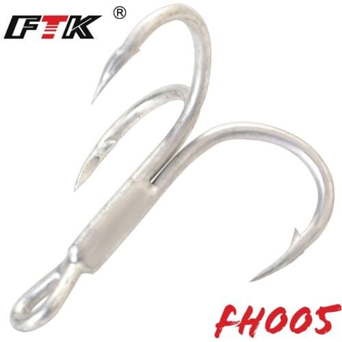 FTK 15-20pcs/Lot Size1# 2# 4# Treble Fishing Hooks High Carbon Steel Fishing Hook Overturned Hooks Bass Fishing Tackle Tools